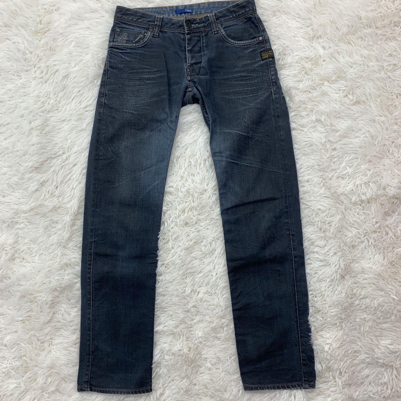 G-STAR RAW 3301 デニムパンツ／ ボタンフライ スリム ストレート 28インチ インディゴ
