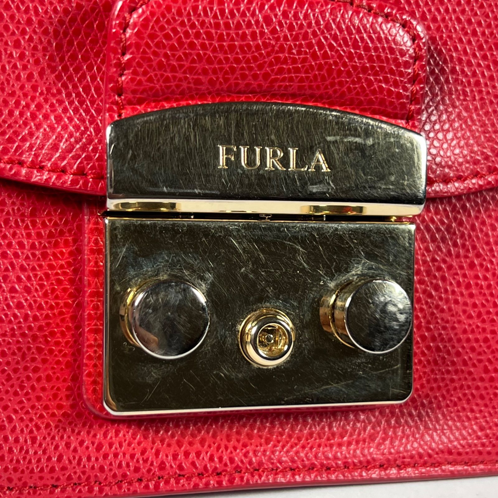 B-129 FURLA フルラ メトロポリス ショルダーバッグ チェーン レザー
