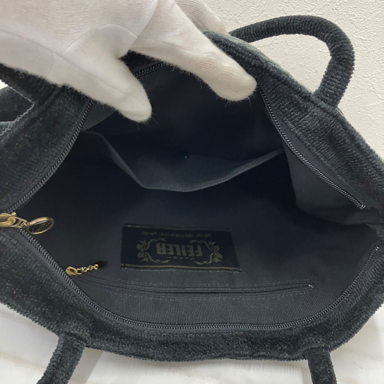 2975 FEILER フェイラー トートバッグ ハンドバッグ ブラック 黒