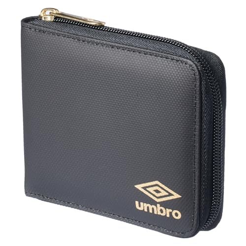 [アンブロ] メンズ 二つ折り 折財布ラウンドファスナー (Black/Gold)ma f9cd5d30