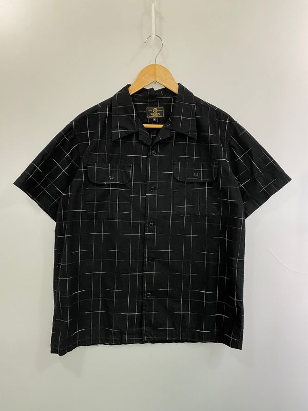 【中古品】 STUDIO D'ARTISAN ステュディオ・ダ・ルチザン 京黒紋付染絣半袖シャツ 5720 きょうくろもんつきぞめ かすり メンズ トップス 【145-260521-em-26-min】
