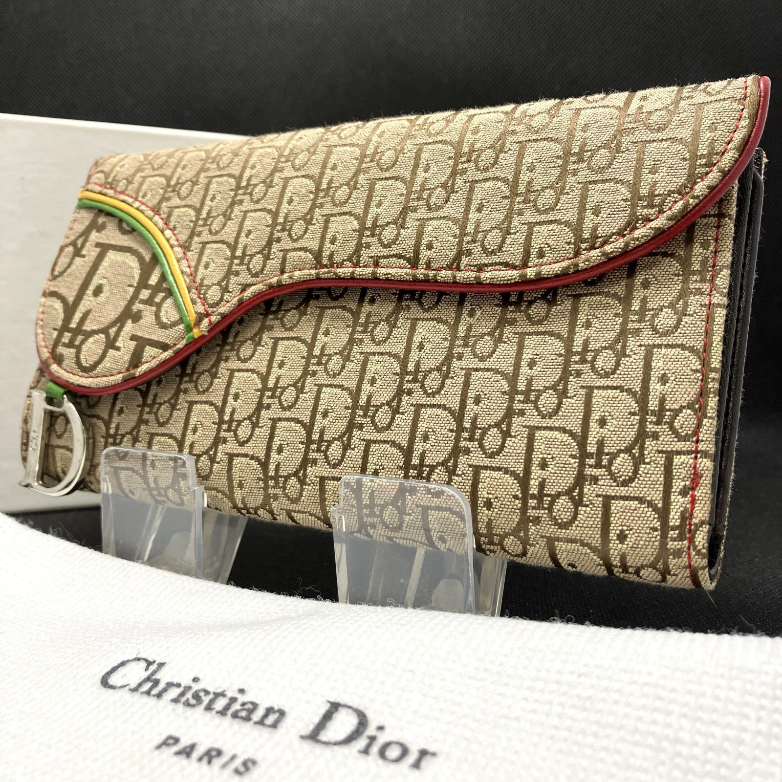 美品】Christian Dior ディオール 長財布 サドル ラスタカラー 