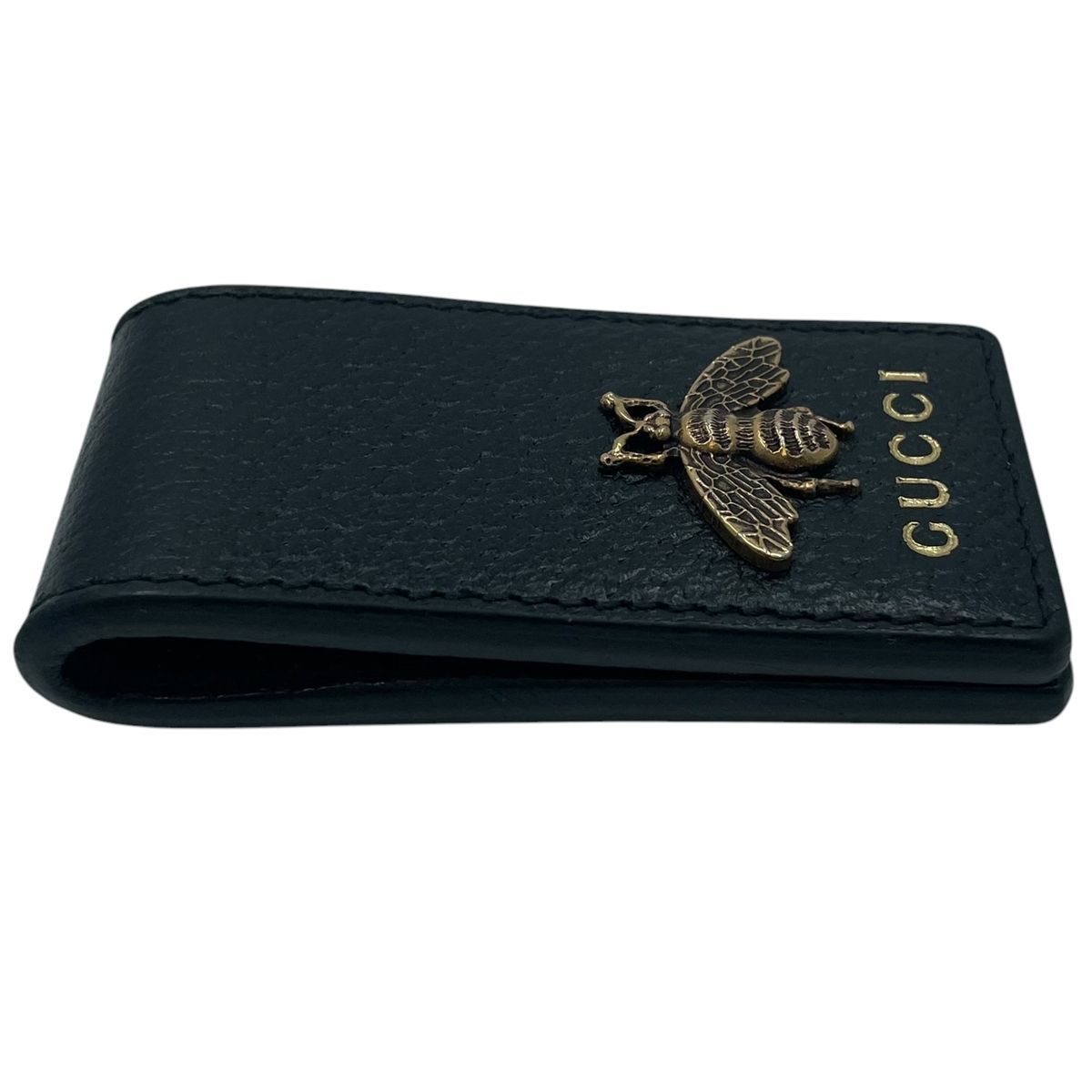 中古】 GUCCI グッチ アニマリエ ビー レザー ハチ マネークリップ
