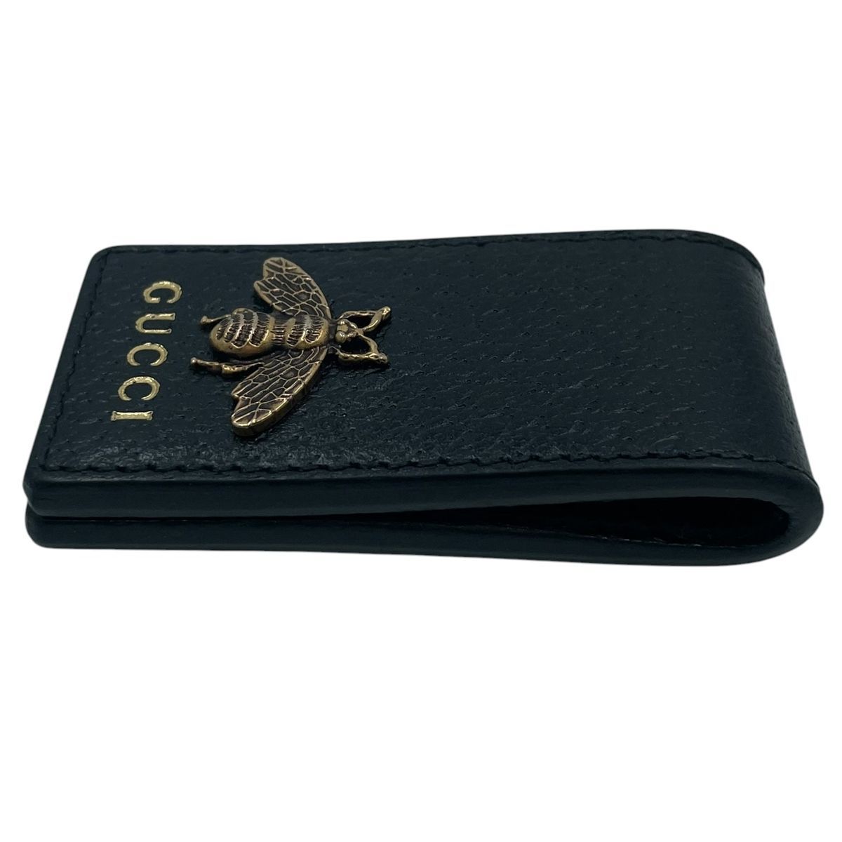 中古】 GUCCI グッチ アニマリエ ビー レザー ハチ マネークリップ
