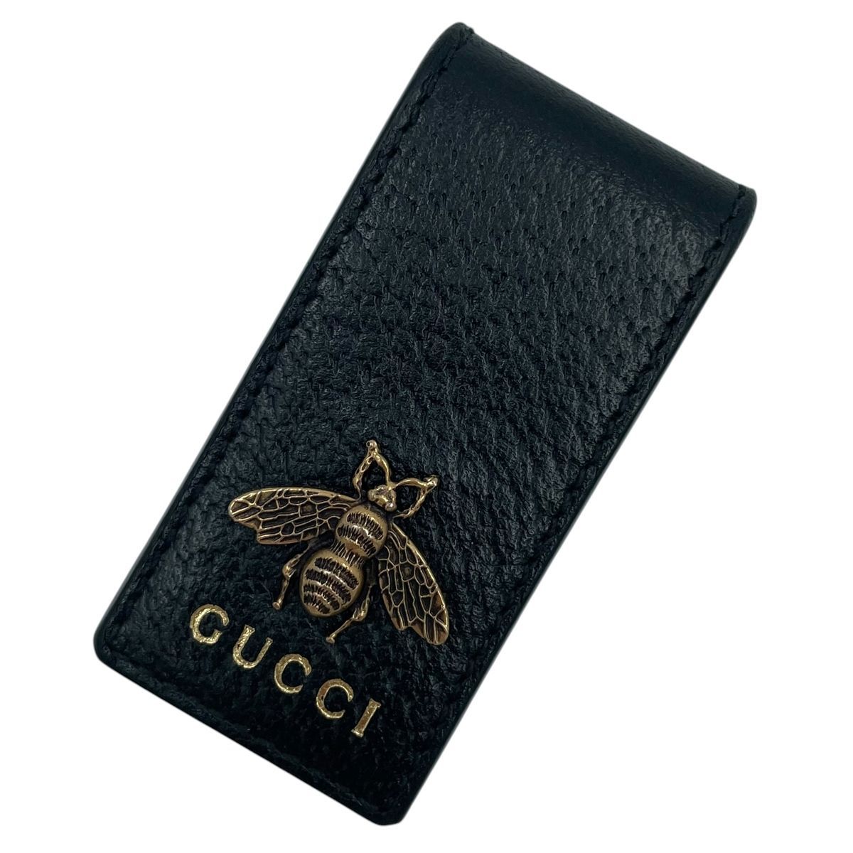 中古】 GUCCI グッチ アニマリエ ビー レザー ハチ マネークリップ