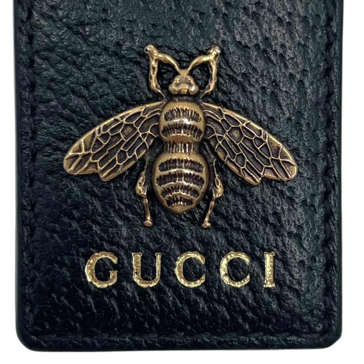 中古】 GUCCI グッチ アニマリエ ビー レザー ハチ マネークリップ
