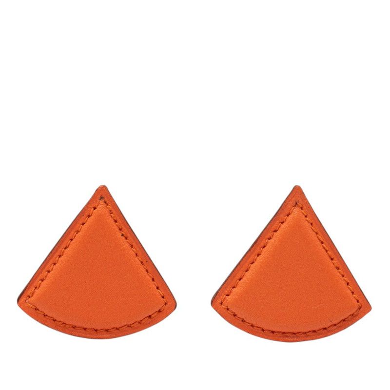 エルメス トライアングル イヤリング ゴールド オレンジ メッキ レザー レディース HERMES【228-71933】 17,856円