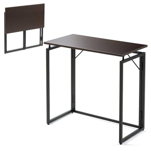 サンワダイレクト 折りたたみデスク コンパクト 幅73×奥行40×高さ70cm 耐荷重20? 完成品 パソコンデスク 折り畳みテーブル ブラウン 100-DESKH075Mpms c36ce0e8