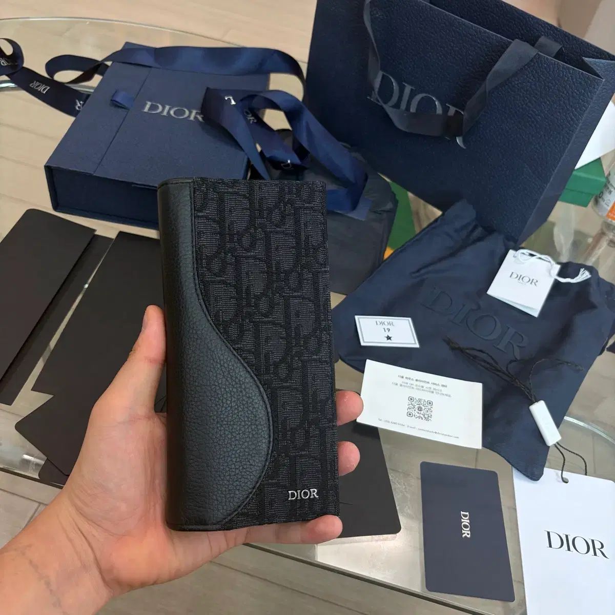 {ほぼ新品/フルセット} Dior オブリーク サドル ロングウォレット