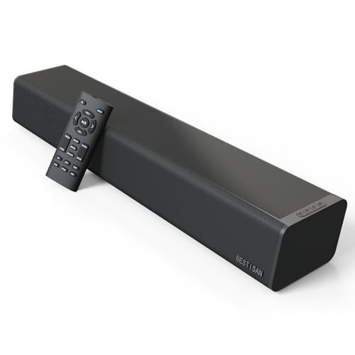 BESTISAN サウンドバーSoundbar Bluetooth対応スピーカー 2.0ch 40cmコンパクトサウンドバー テレビ用バー型スピーカー 最大50W出力 リモコン/AUXケーブル/光デジタルケーブル付属 ARC/SUB OUT/オプティカル/Ae