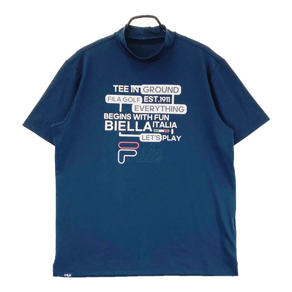 サイズ：LL FILA GOLF フィラゴルフ ハイネック 半袖Tシャツ ネイビー系 [240101695612] ゴルフウェア メンズ ストスト