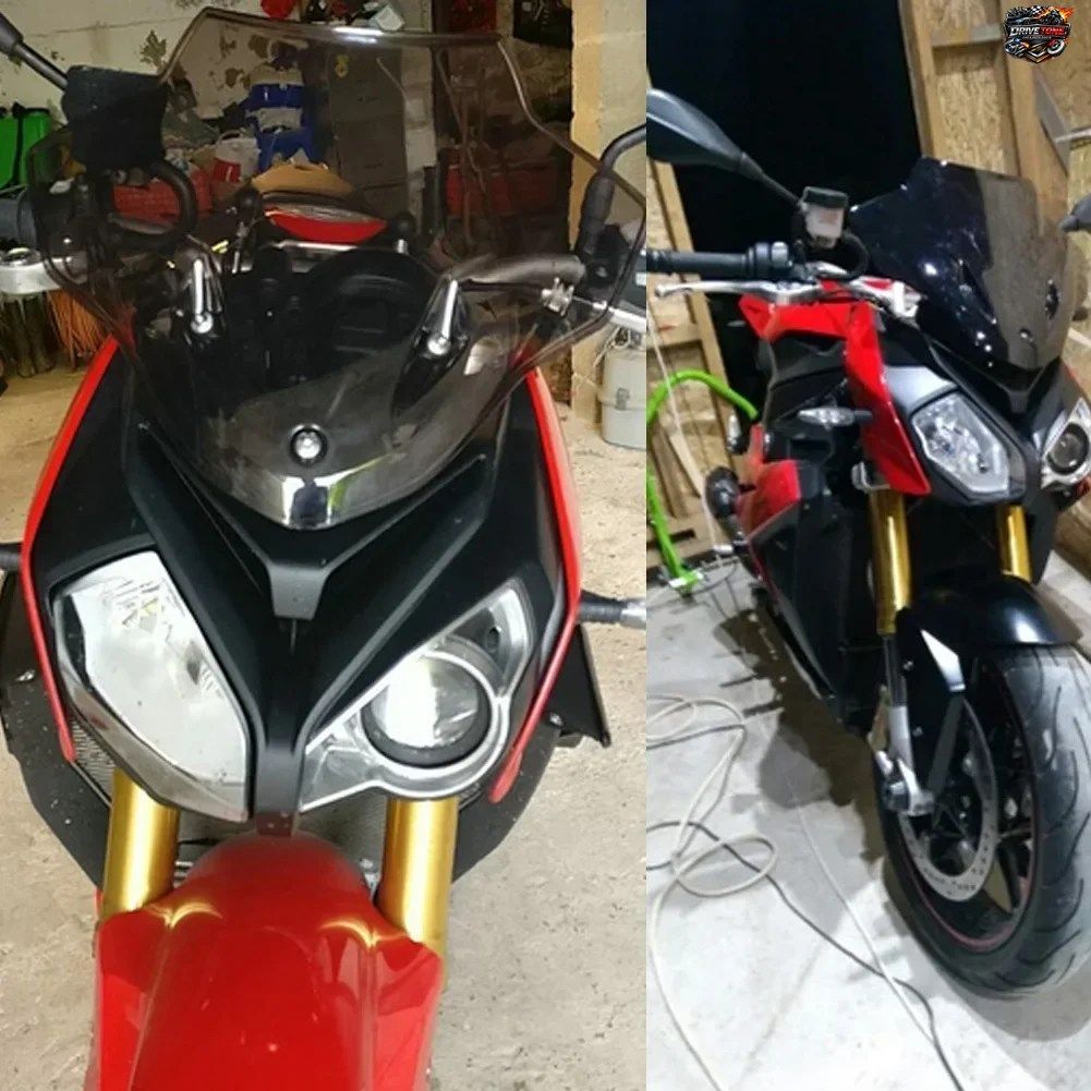 BMW S1000R用オートバイスクリーン ダブルバブルウインドシールドディフレクタープロテクターウインドスクリーン 2014 - 18
