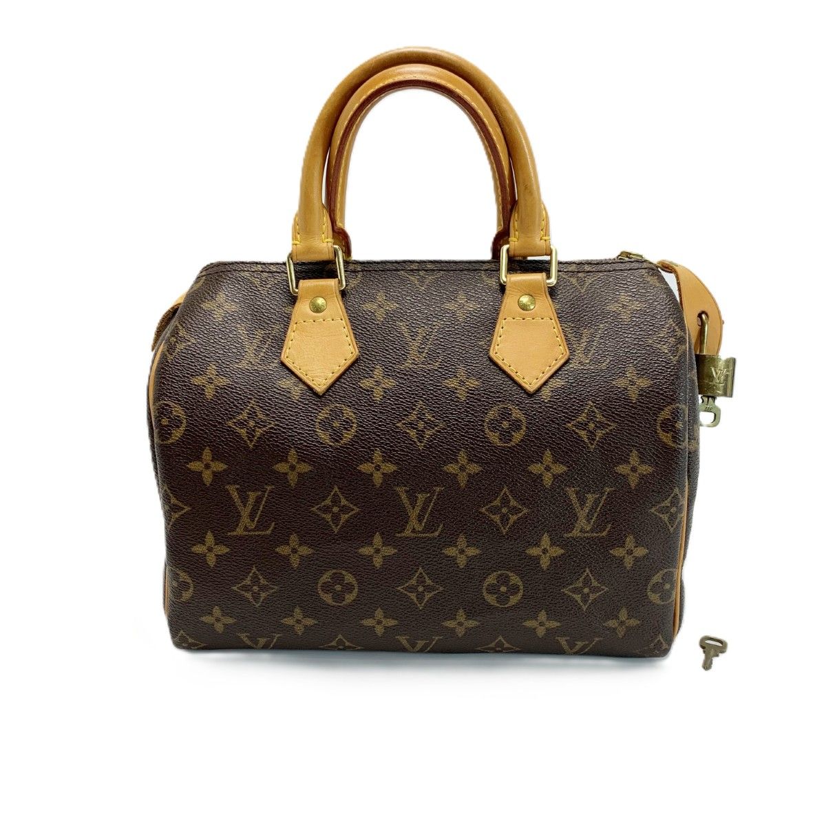 LOUIS VUITTON ルイヴィトン モノグラム スピーディ25 M41528 ブラウン ミニボストンバッグ パドロック有