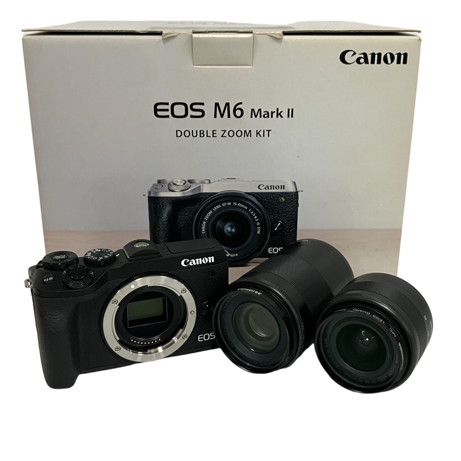 Canon キャノン EOS M6 Mark II 15-45mm 55-200mmダブルレンズキッド カメラ 中古 良好 B11233929
