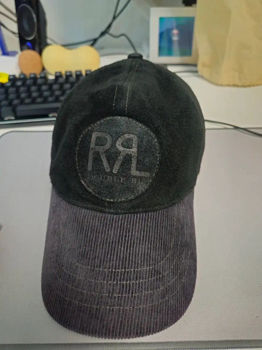 RRL(ダブルアールエル) ラフアウト スウェード ベースボールキャップ ブラック