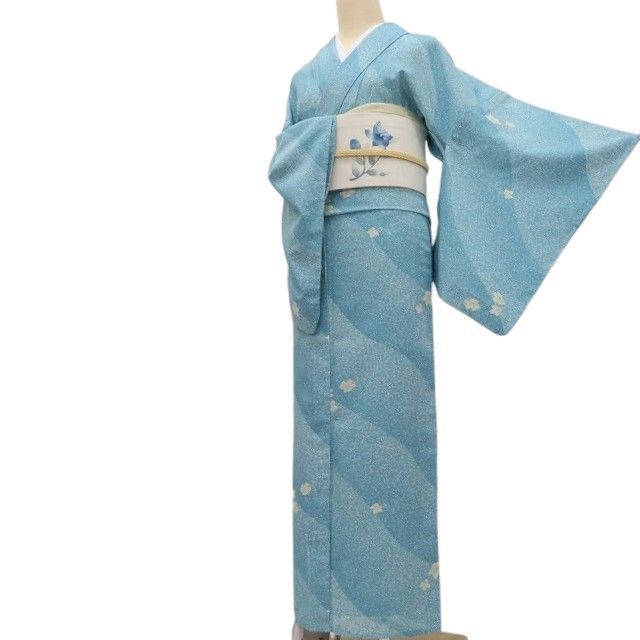 百華❀Y4986◇美品 洗える夏着物 絽 桜 手縫い仕立て 小紋 - メルカリ