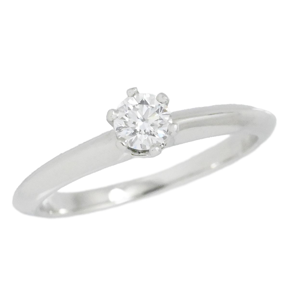 ティファニー TIFFANY & Co. PT950 プラチナ ダイヤ0.18ct セッティング エンゲージ ダイヤモンドリング スタッド一粒ダイヤ サイズ8号