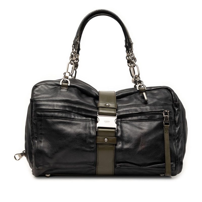 ロエベ ローラ チェーン ハンドバッグ ショルダーバッグ ブラック