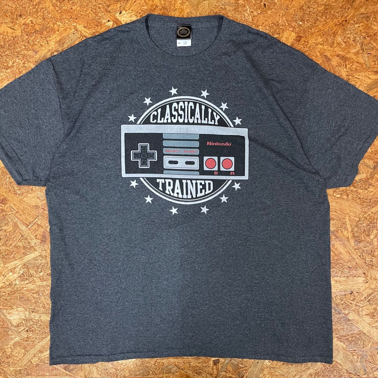 FRUIT OF THE LOOM製 Nintendoオフィシャル プリントTシャツ 2XL チャコールグレー 任天堂 ニンテンドー ライセンス 半袖 アメカジ 企業もの ヴィンテージ ビンテージ VINTAGE ユーズド USED 古着