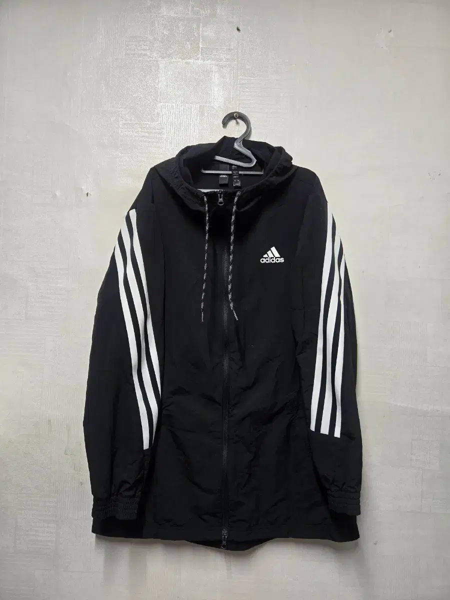 adidas 3本線 フード ウィンドブレーカー ブラック XL