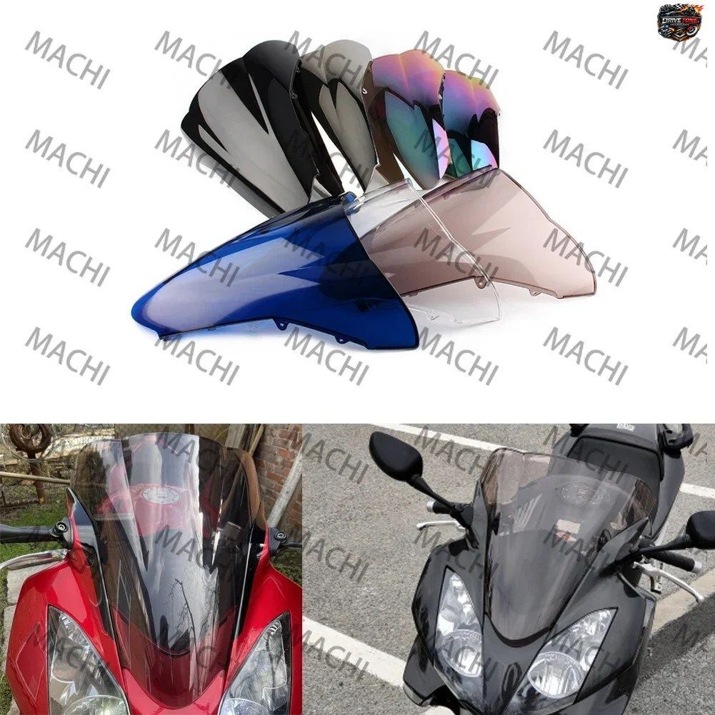 ホンダ VFR800 VFR 800 2002-2012 オートバイ用ダブルバブルウインドシールドディフレクタープロテクターウインドスクリーン 2003 - 07