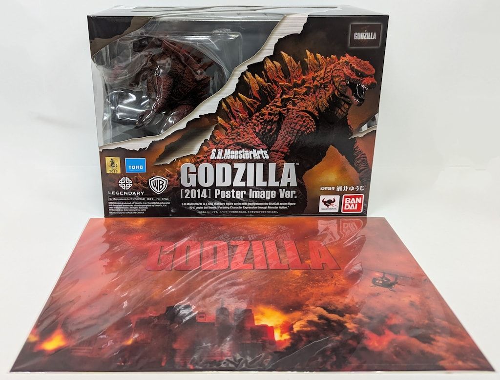 バンダイ S.H.MonsterArts ゴジラ2014 ハリウッド版ゴジラ ポスターイメージver バックシート付 シート付