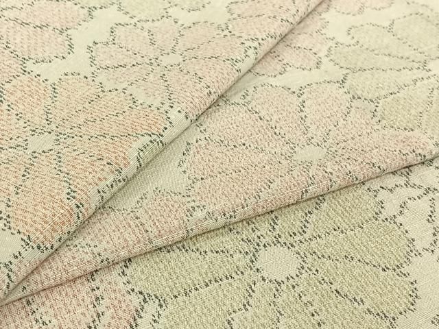 平和屋着物▽上質な紬　単衣　舞花文　正絹　逸品　AABI4614jh