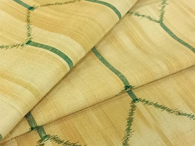 平和屋着物▽上質な紬　単衣　亀甲柄　正絹　逸品　AABI4615jh 16,380円