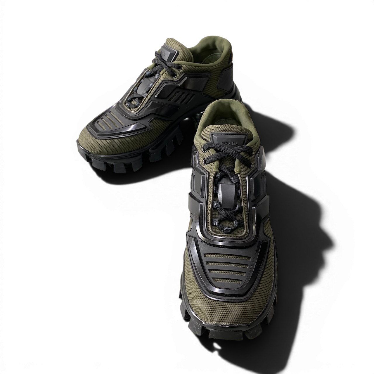 PRADA CLOUDBUST THUNDER ブラック/オリーブ　スニーカー 3e21 PRADA プラダ CLOUDBUST THUNDER メッシュスニーカー ボリューム