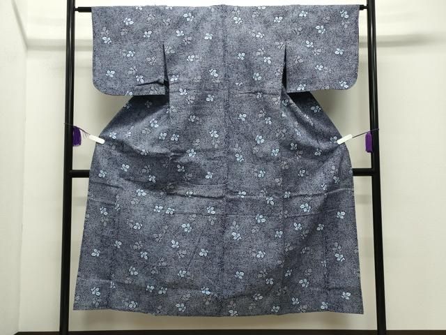 平和屋着物∴夏物　浴衣　舞葉文　綿　逸品　CABD9577gh