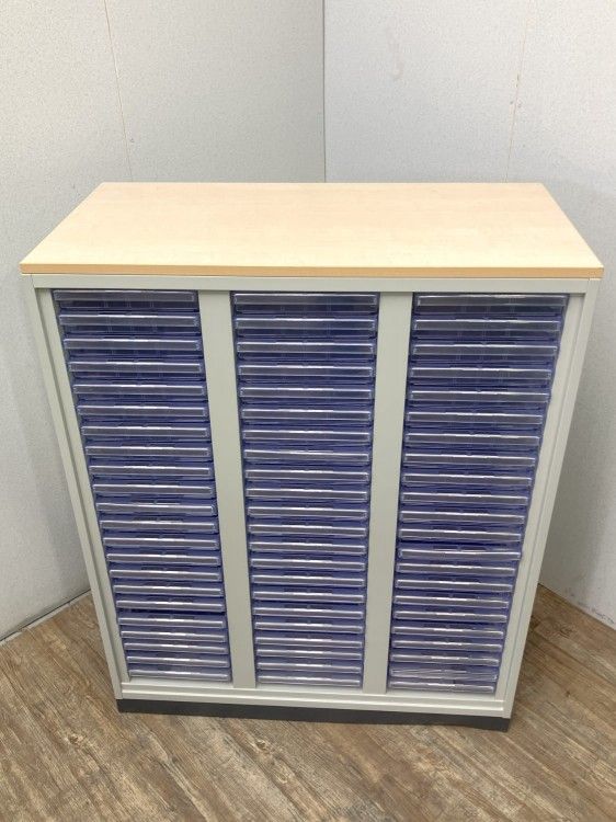【中古品】プラス L6シリーズ 天板付A4クリアケース書庫 RE-105KA-AT-LG グレー
