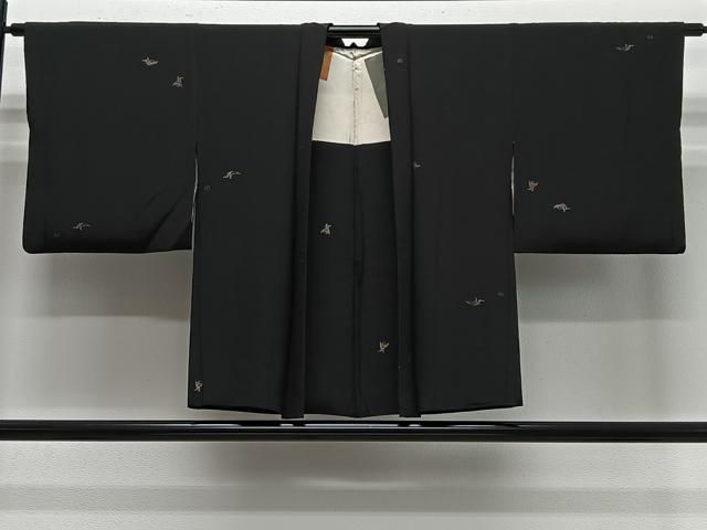 平和屋着物＃羽織　寿光織　人物文　黒地　金銀糸　正絹　逸品　CABE5171ua