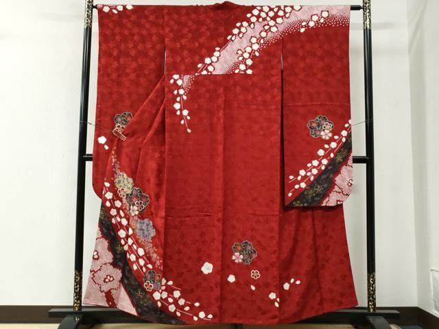 平和屋着物●豪華振袖　駒刺繍　絞り　舞桜文　金彩　やまと誂製　正絹　逸品　未使用　CABG0044yc