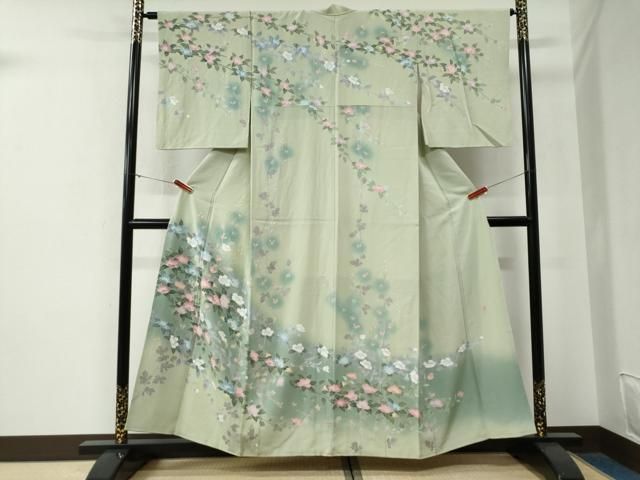 平和屋着物●十日町友禅作家　一梗　訪問着　枝花文　暈し染め　松坂屋扱い　正絹　逸品　CABG0045yc