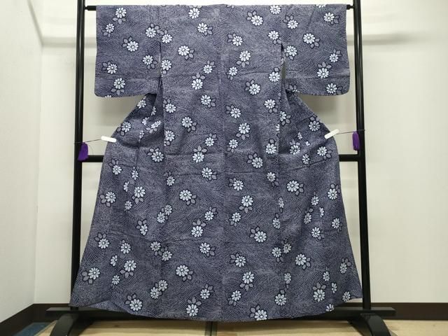 平和屋着物∴夏物　浴衣　草花文　綿　逸品　CABD9588gh