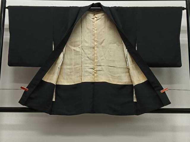 平和屋着物#羽織 寿光織 草木文 黒地 正絹 逸品 CABE5183ua 平和屋着物#羽織 寿光織 草木文 黒地 正絹 逸品 CABE5183ua