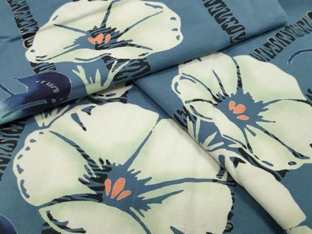 平和屋着物∴夏物　浴衣　朝顔　綿　逸品　CABD9595gh