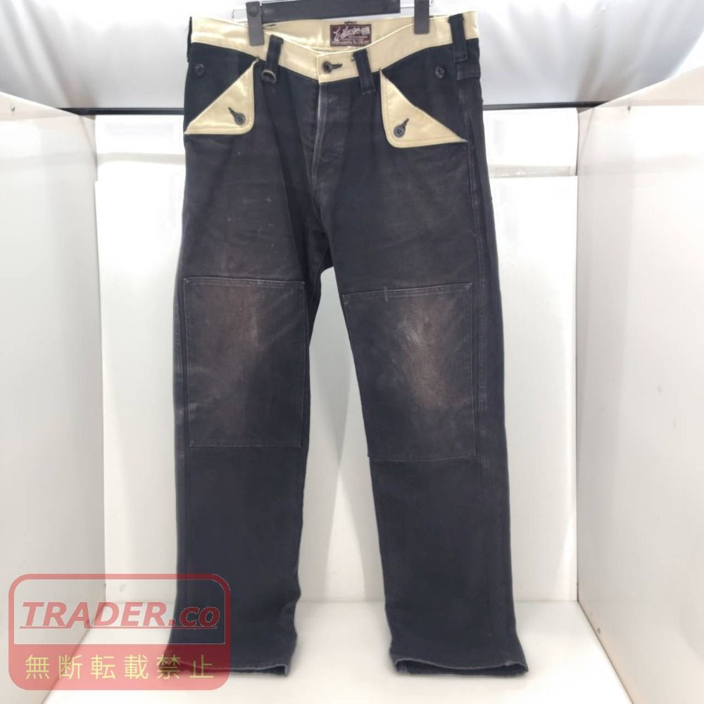 05w21582 イーヴルアクト EVILACT ダブルニー ブラックデニム ブラック 36 日本製 メンズ デニムパンツ コットン 【中古品】