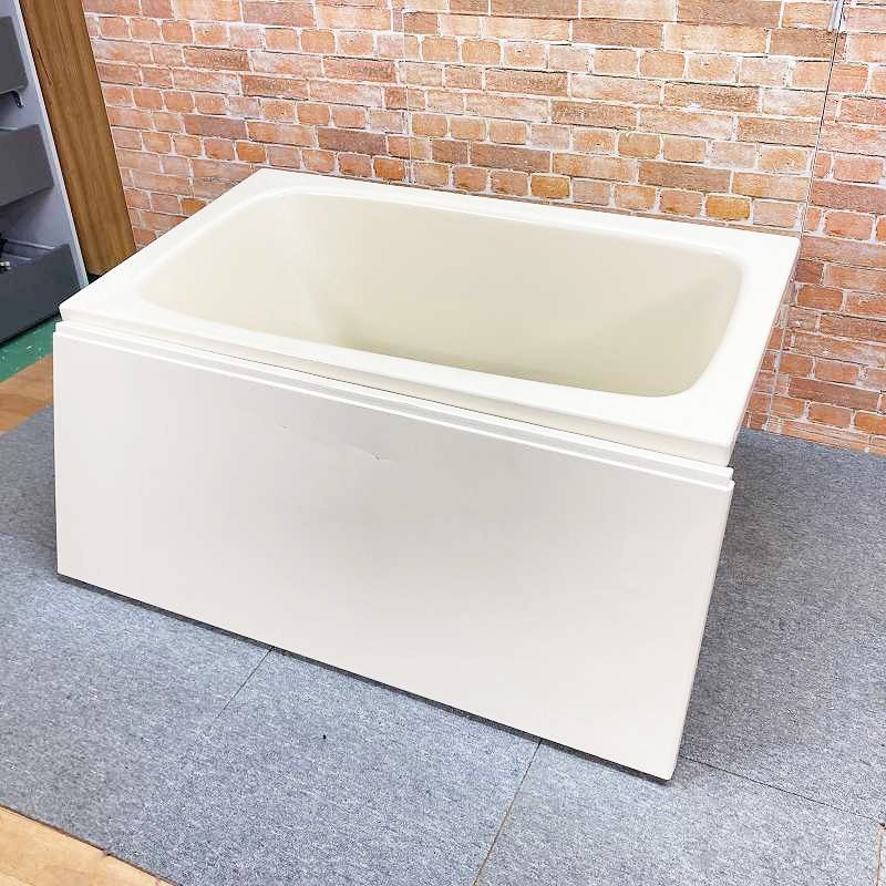 【中古品】【訳あり】 エプロン付き 材質FRP浴槽 (幅120cm 1200mm) お風呂 バスタブ ポリ浴槽 #アイボリー 33E