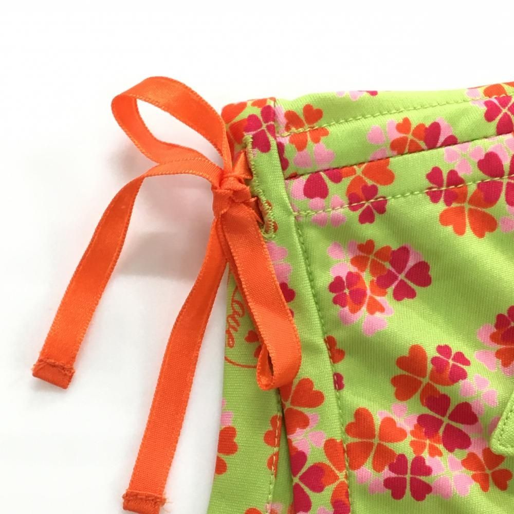 ビバハート ノースリーブポロシャツ ライトグリーン×ピンク 四つ葉総柄 レディース 40(M) ゴルフウェア VIVA HEART VIVA 美品ビバハート ノースリーブポロシャツ レディース半袖&frasl;ノースリーブ ポロシャツ（ブランドビバハート）（シャツ Lサイズ
