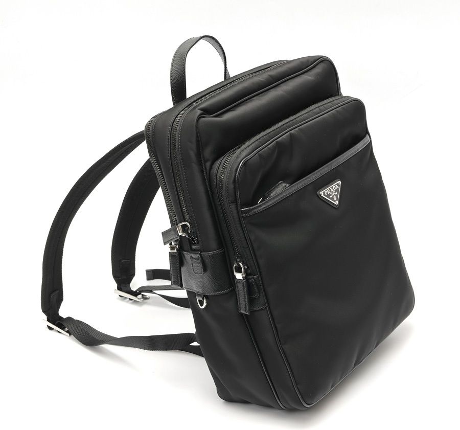 プラダ / PRADA Re-Nylon x サフィアーノレザー バックパック