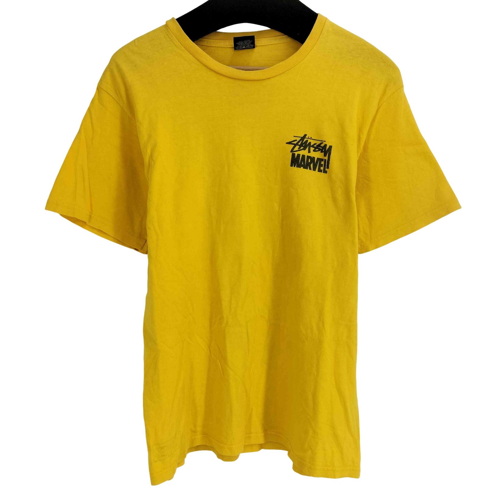 SS Marvel Stussy × LINK STUSSY Link MARVEL 青 Tee LOGO バック 