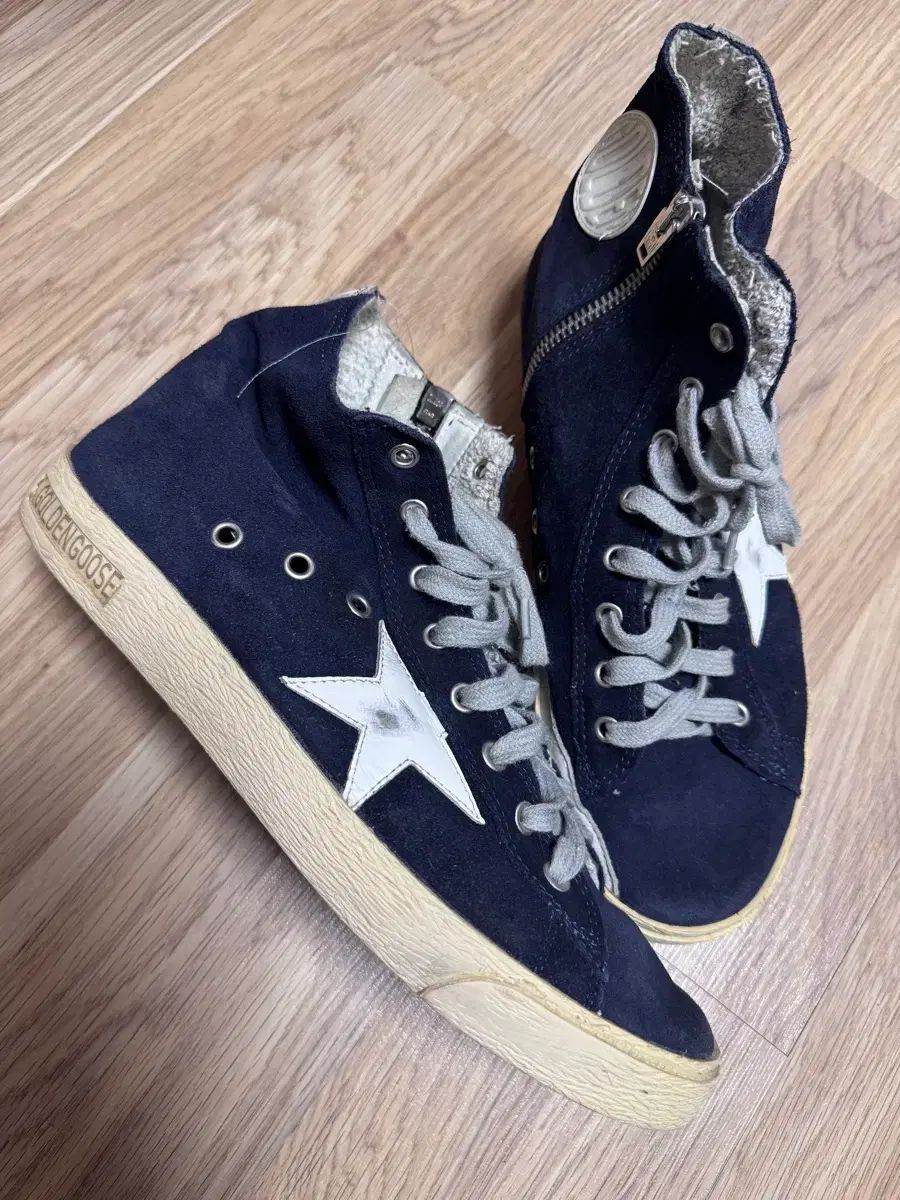 GOLDEN GOOSE ゴールデングース フランシー ハイトップ ネイビー スニーカー 41 (270 推奨) ほぼ新品級