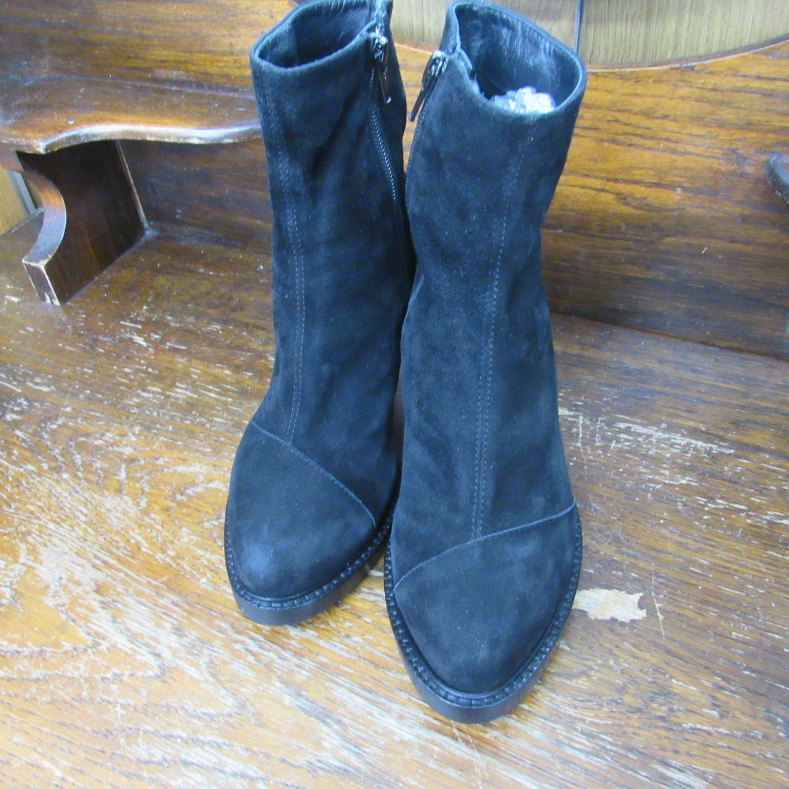 Ann Demeulemeester　アンドゥムルメステール　ピンヒール　ショートブーツ　ベロア調　36(23㎝)　エキスパート藤沢辻堂店