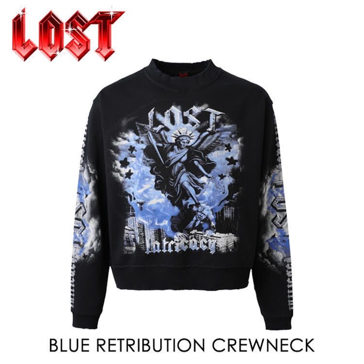 USラッパー着用 LOST INTRICACY クルーネックスウェット 【S】【M】【L】