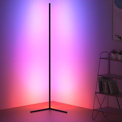 RGB 変色 フロアランプ 調光可能 LED コーナーライト現代風コーナランプ 間接照明 調?度 調速可能 音楽がシンクロして変色する フロアスタンド・ランプ 寝室 リビング 遊戯室など適応 アルミニウム 国内発送 5390fcb6