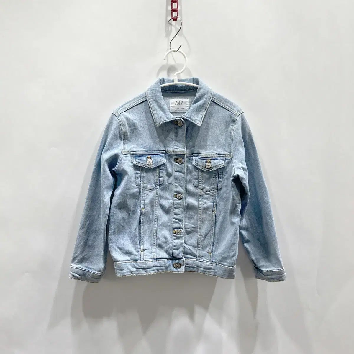 ZARA(ザラ) ジュニア デニムジャケット ライトブルー 140 ヴィンテージ 