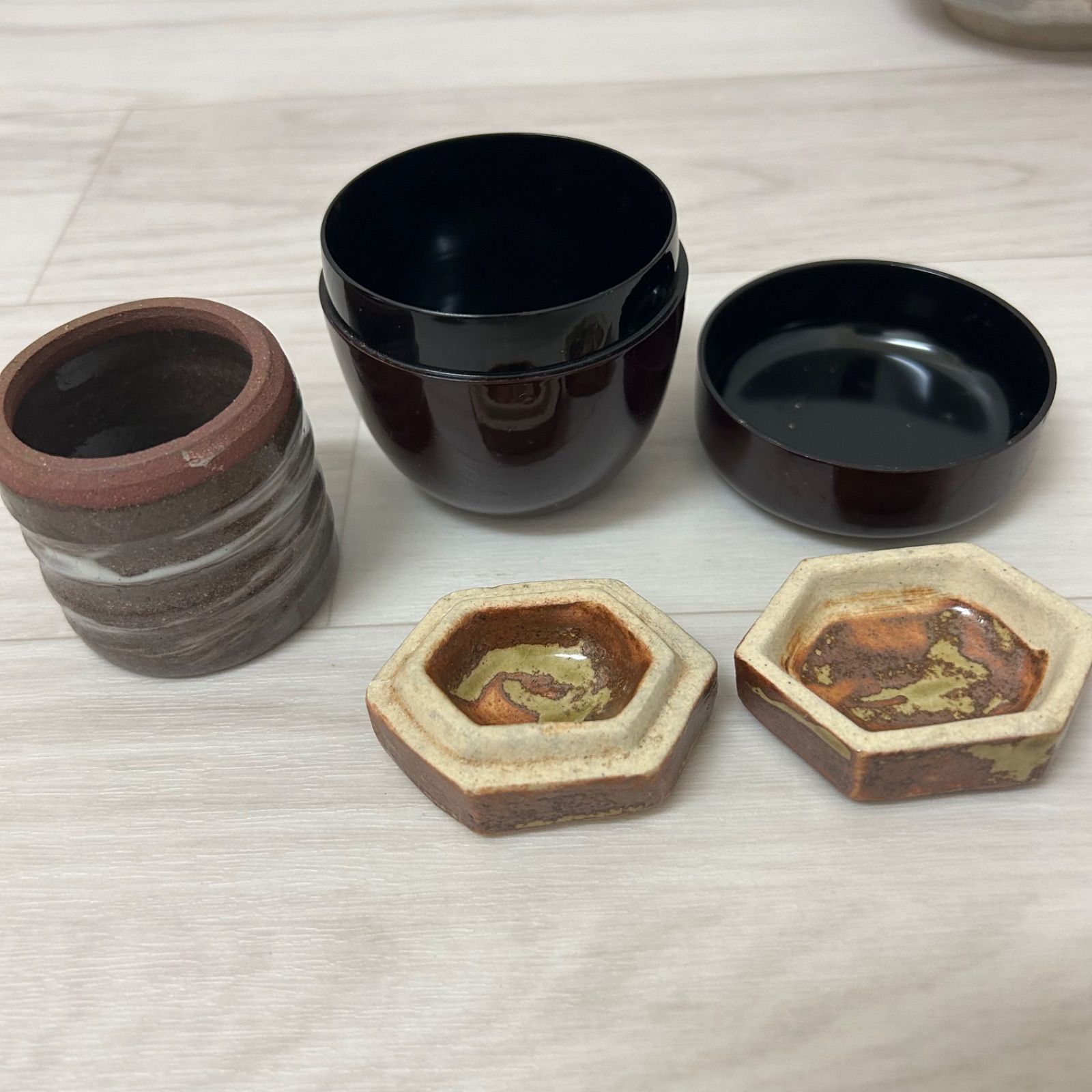 茶道具セット 短冊箱 陶器 欠品あり 茶器 古道具 お茶セット 木箱 茶道