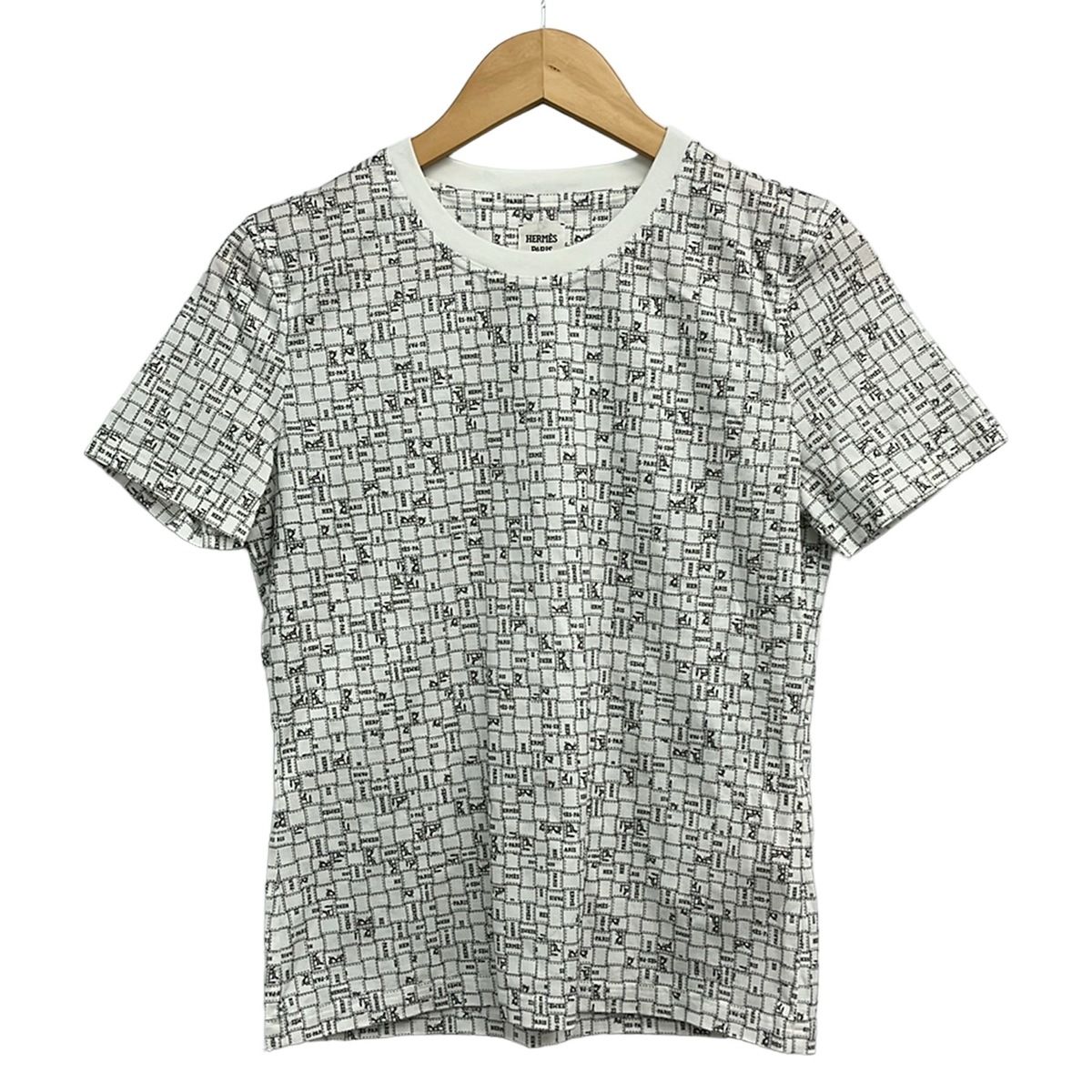 HERMES(エルメス) 半袖Tシャツ サイズ40 M レディース美品 - 5E4645DK 白 クルーネック/ボルデュックリボン柄