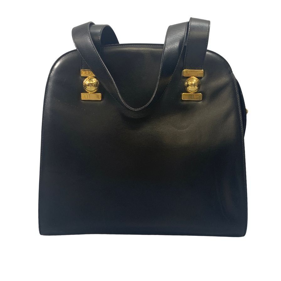 セリーヌ ハンドバッグ レザー ブラック オールドセリーヌ CELINE【AFE3】